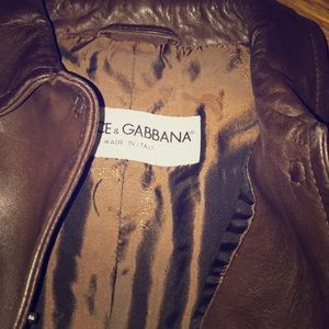 Dolce Gabbana Brown Leather Jacket